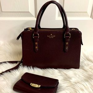 Kate Spade purse and wallet burgundy